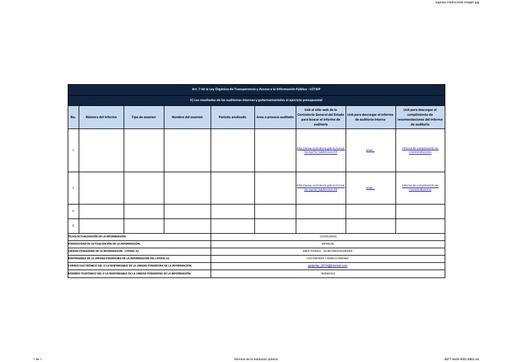 Literal h) Resultados de auditorías internas y gubernamentales